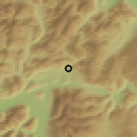 Shaded relief of the 52 km around Arrowtown, drawn from the GMTED2010 grid
