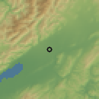 Shaded relief of the 53 km around Greytown, drawn from the GMTED2010 grid