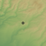 Shaded relief of the 53 km around Hunterville, drawn from the GMTED2010 grid