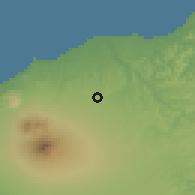 Shaded relief of the 54 km around Inglewood, drawn from the GMTED2010 grid