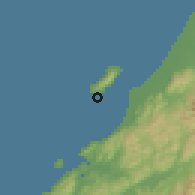 Shaded relief of the 53 km around Island View-Pios Beach, drawn from the GMTED2010 grid