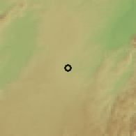 Shaded relief of the 54 km around Kaingaroa Forest, drawn from the GMTED2010 grid