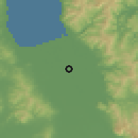 Shaded relief of the 54 km around Kerepehi, drawn from the GMTED2010 grid