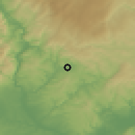 Shaded relief of the 51 km around Lawrence, drawn from the GMTED2010 grid