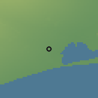 Shaded relief of the 52 km around Leeston, drawn from the GMTED2010 grid