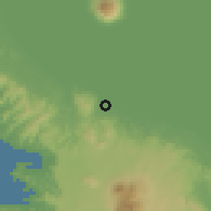 Shaded relief of the 60 km around Cárdenas, drawn from the GMTED2010 grid