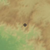 Shaded relief of the 60 km around San José de Cusmapa, drawn from the GMTED2010 grid