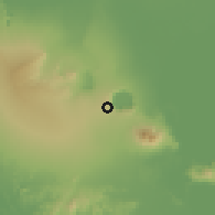 Shaded relief of the 60 km around San Juan de Oriente, drawn from the GMTED2010 grid