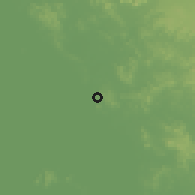Shaded relief of the 60 km around San Miguelito, drawn from the GMTED2010 grid