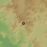 Shaded relief of the 60 km around San Nicolás, drawn from the GMTED2010 grid