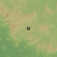 Shaded relief of the 60 km around San Pedro del Lóvago, drawn from the GMTED2010 grid