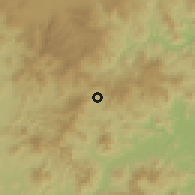 Shaded relief of the 60 km around San Ramón, drawn from the GMTED2010 grid