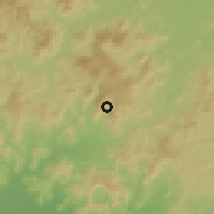 Shaded relief of the 60 km around Santa Lucía, drawn from the GMTED2010 grid