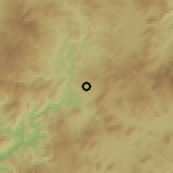 Shaded relief of the 59 km around Santa María, drawn from the GMTED2010 grid