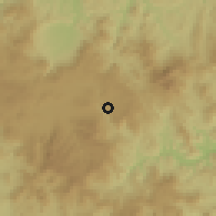 Shaded relief of the 60 km around Santa María de Pantasma, drawn from the GMTED2010 grid