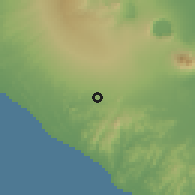 Shaded relief of the 60 km around Santa Teresa, drawn from the GMTED2010 grid