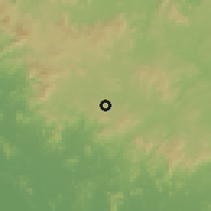 Shaded relief of the 60 km around Santo Tomás, drawn from the GMTED2010 grid