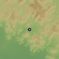 Shaded relief of the 60 km around Teustepe, drawn from the GMTED2010 grid