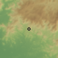 Shaded relief of the 60 km around Cinco Pinos, drawn from the GMTED2010 grid