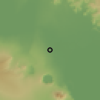 Shaded relief of the 60 km around Tisma, drawn from the GMTED2010 grid