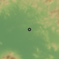 Shaded relief of the 60 km around Villa Nueva, drawn from the GMTED2010 grid