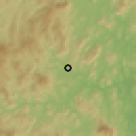 Shaded relief of the 60 km around Waslala, drawn from the GMTED2010 grid