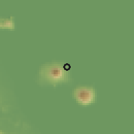 Shaded relief of the 60 km around Altagracia, drawn from the GMTED2010 grid