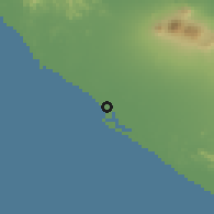 Shaded relief of the 60 km around Corinto, drawn from the GMTED2010 grid