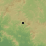 Shaded relief of the 60 km around Cuapa, drawn from the GMTED2010 grid