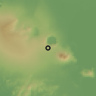 Shaded relief of the 60 km around Diriomo, drawn from the GMTED2010 grid