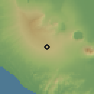 Shaded relief of the 60 km around Dolores, drawn from the GMTED2010 grid