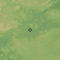Shaded relief of the 60 km around El Coral, drawn from the GMTED2010 grid