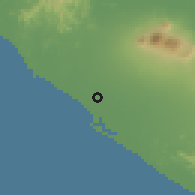 Shaded relief of the 60 km around El Realejo, drawn from the GMTED2010 grid