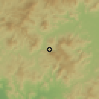 Shaded relief of the 60 km around Esquipulas, drawn from the GMTED2010 grid