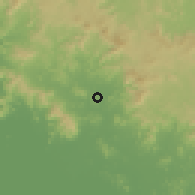 Shaded relief of the 60 km around Juigalpa, drawn from the GMTED2010 grid