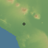 Shaded relief of the 60 km around La Paz Centro, drawn from the GMTED2010 grid