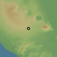 Shaded relief of the 60 km around La Paz de Oriente, drawn from the GMTED2010 grid