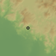Shaded relief of the 60 km around La Trinidad, drawn from the GMTED2010 grid