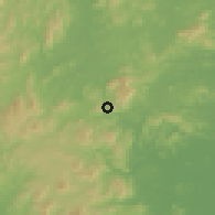 Shaded relief of the 59 km around Bonanza, drawn from the GMTED2010 grid