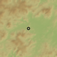 Shaded relief of the 60 km around Muy Muy, drawn from the GMTED2010 grid