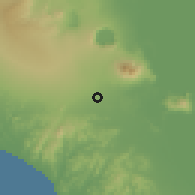 Shaded relief of the 60 km around Nandaime, drawn from the GMTED2010 grid