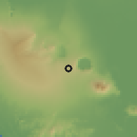 Shaded relief of the 60 km around Niquinohomo, drawn from the GMTED2010 grid