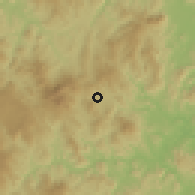 Shaded relief of the 60 km around Rancho Grande, drawn from the GMTED2010 grid