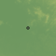 Shaded relief of the 60 km around San Carlos, drawn from the GMTED2010 grid