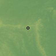 Shaded relief of the 60 km around Abiriba, drawn from the GMTED2010 grid