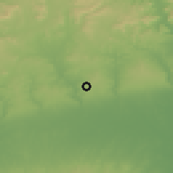 Shaded relief of the 60 km around Auchi, drawn from the GMTED2010 grid