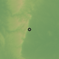 Shaded relief of the 60 km around Awgu, drawn from the GMTED2010 grid
