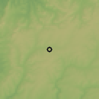 Shaded relief of the 60 km around Ayangba, drawn from the GMTED2010 grid