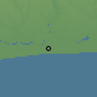 Shaded relief of the 60 km around Badagri, drawn from the GMTED2010 grid