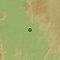 Shaded relief of the 60 km around Baisa, drawn from the GMTED2010 grid